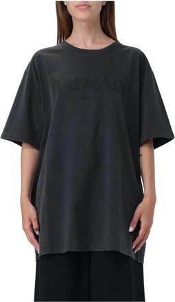 Balmain Mujer, Camisetas, Gris, Talla: S