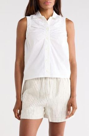 Rag & Bone Georgina Ruched Button-Up Shirt in White at Nordstrom Rack, Size Xx-Small