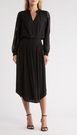 Ramy Brook Misty Long Sleeve Maxi Dress in Black at Nordstrom Rack, Size X-Small