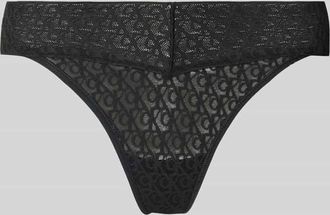 Calvin Klein Underwear String mit Spitzenbesatz in Black, Größe XL