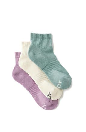Cotton On Womens Active Body Qtr Crew Sock 3Pk in Teal Mist Multi at Nordstrom