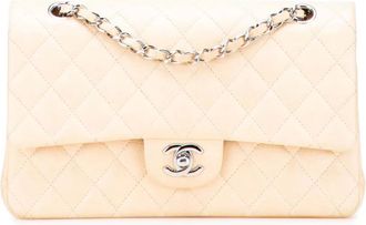 Chanel Borsa a spalla Classic Double Flap media in pelle Caviar 2014 - Marrone