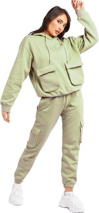 SS7 Womens 2 piece loungewear tracksuit (M-L, Sage)