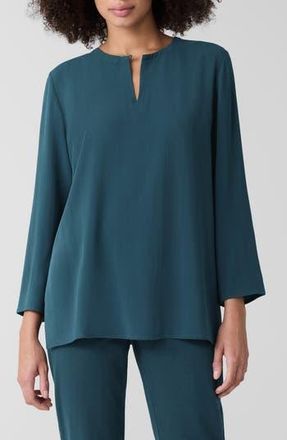 Eileen Fisher Bracelet Sleeve Silk Tunic in Alpine at Nordstrom Rack, Size Xx-Small