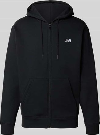 New Balance Sweatjacke mit K&auml;nguru-Tasche und Label-Stitching in Black, Gr&ouml;&szlig;e XXL