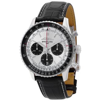 Breitling Pre-owned Breitling Navitimer B01 Chronograph Automatic Chronometer Silver Dial Mens Watch AB0138241G1P1