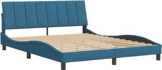 vidaXL Estructura De Cama Con Cabecero Terciopelo Azul 160x200 Cm Vidaxl