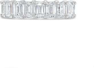 Diana M. Jewels Platinum lab grown emerald cut diamond eternity band weighing 9.30 cts tw