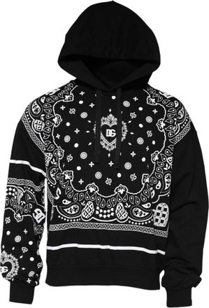 Dolce & Gabbana Zwarte Bandana Kapuzensweater voor Mannen