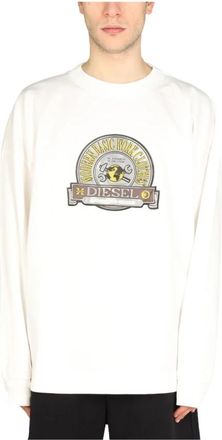 Diesel Logo Patch Sweatshirt - Heren - Sweatshirts - Wit - XL - Katoen - Hoodies & sweatvesten
