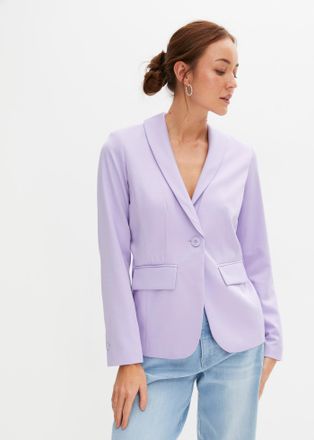 Bonprix Jackenblazer BONPRIX, Damen, Gr. 36, hellviolett, Obermaterial: 95% Polyester, 5% Elasthan. Futter: 100% Polyester, schmal, Blazer Jackenblazer, elega