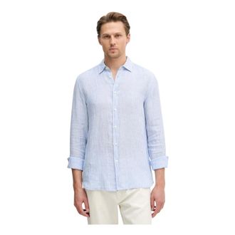 Benetton Heren, Overhemden, Blauw, Maat: XL Linnen