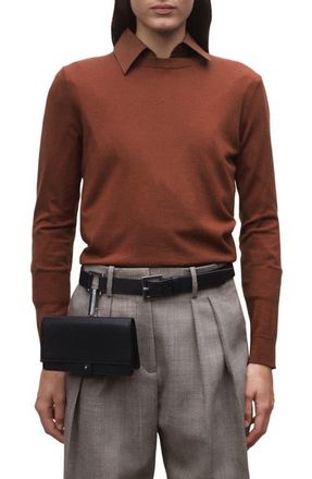 Mango Crewneck Wool Sweater in Russet at Nordstrom, Size X-Small
