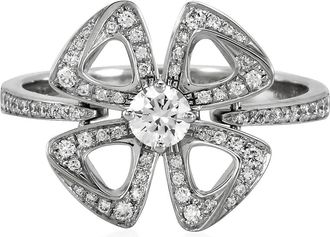 Bulgari Fiorever 18 KT White Gold Ring, Size 50