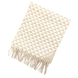 Prada Pre-owned Scarves, unisex, Beige, Size: ONE SIZE Pre-owned Stole