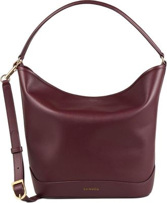 Sandro Leather bucket bag TANGOSO in Bordeaux at Nordstrom, Size Medium