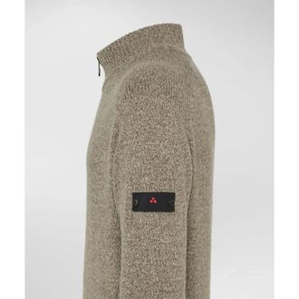 Peuterey Braille Wol Half Zip Mustang - Heren - Coltruien - Beige - S - Wol - Truien & Vesten