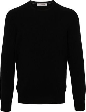 La Fileria Zwarte Cashmere Crew Neck Sweater - Heren - Cashmere truien - Zwart - 3XL - Kasjmier - Truien & Vesten