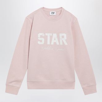 Golden Goose Light pink cotton sweatshirt with logo print