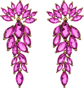 Eye Candy Los Angeles Diana Cubic Zirconia Drop Earrings in Purple at Nordstrom Rack