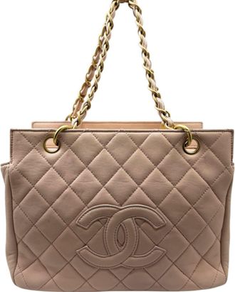 Chanel Pink Leather Tote Bag (Pre-Owned)