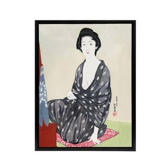 Artery8 Woman In Summer Clothing Framed Canvas Wall Art Print Goyo Hashiguchi | Size: W24 x H32