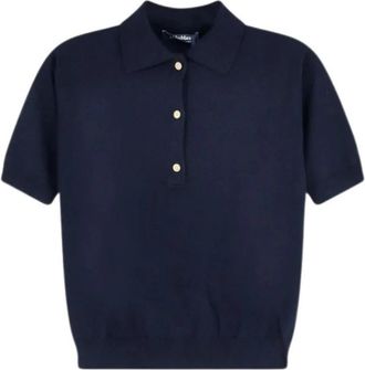 Max Mara Smmpomposa Maglia Canottiera Top - Dames - Polos - Blauw - S - Wol - Tops