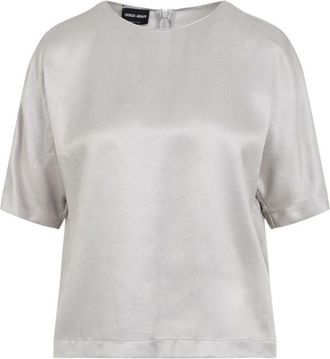 Giorgio Armani Ash Grey Shirt With Discreet Rear Zip Fastening