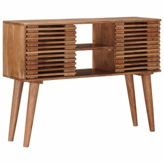 vidaXL Mesa Auxiliar Hecha A Mano Madera De Teca Marr&oacute;n Vidaxl