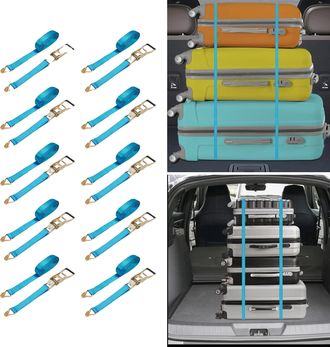 OEM Correas De Sujeci&oacute;n, Material Poli&eacute;ster, 5 Cm De Ancho, 10 Unidades, Capacidad De Carga De 2500 Kg, Color Azul