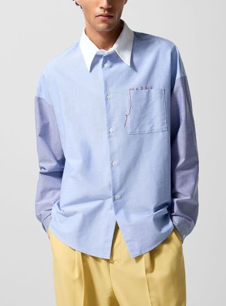 Marni Mens Contrasting sleeves Oxford collar shirt