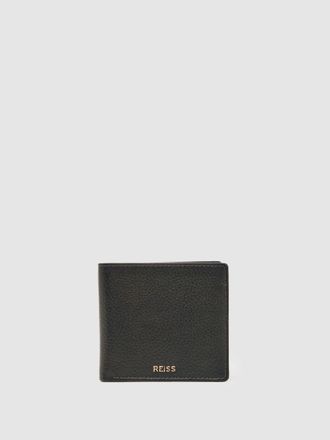 Reiss Mens Chocolate Grained Leather Wallet