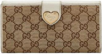 Gucci Pre-owned Wallets, female, Beige, Size: ONE SIZE Pre-owned Canvas Wallet