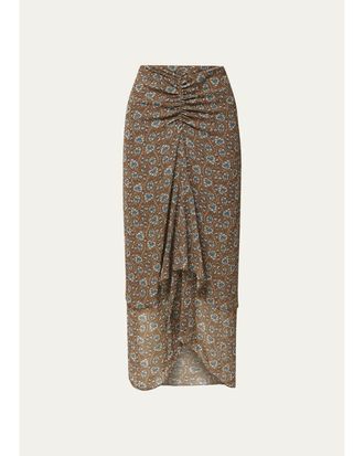 Veronica Beard Limani Floral Midi Skirt