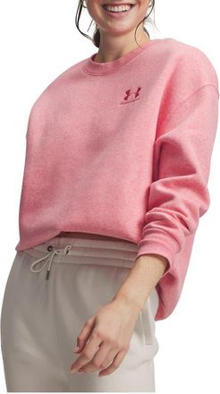 Under Armour Icon Fleece Crewneck Sweatshirt in Bittersweet Pink Light Heather at Nordstrom, Size Medium
