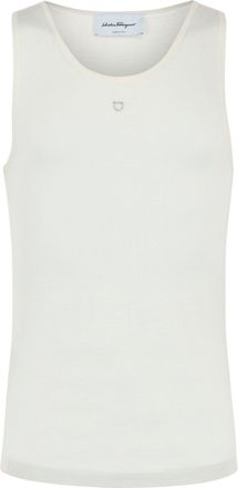 Ferragamo Logo Plaque Knit Tank Top