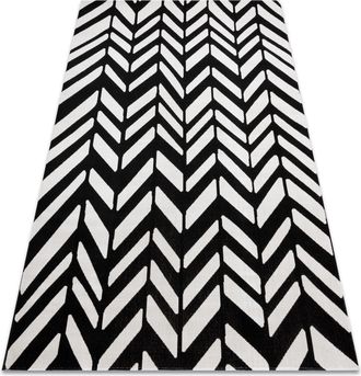 RugsX Rugsx - Alfombra Moderna Mundo E0571 Espina De Pescado Exterior Beige / Negro Black 200x290 Cm
