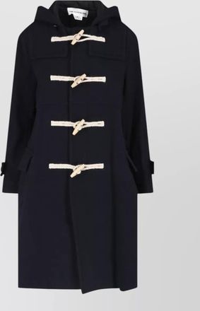 Comme Des Gar&ccedil;ons hooded coat long sleeves button detail pockets