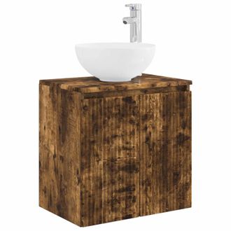 vidaXL Vanidad Con Lavabo De Pared Roble Ahumado 49,5 X 41 X 64,5 Cm Vidaxl