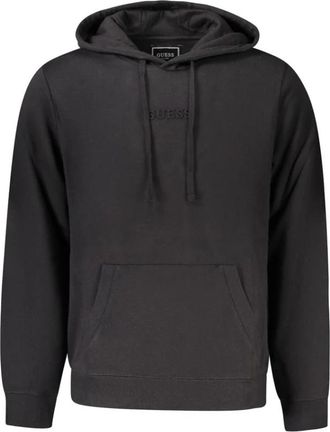 Guess Zwarte Katoenen Hoodie Sweater Ingedrukt Logo - Heren - Hoodies - Zwart - 2XL - Katoen - Hoodies & sweatvesten