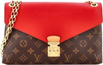 Louis Vuitton Borsa a spalla Pallas Chain Monogram in tela e pelle di vitello - Marrone