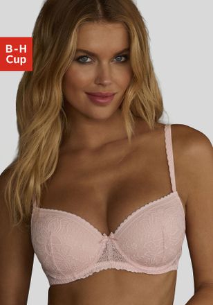 Lascana Schalen-BH LASCANA Luciana, Damen, Gr. 95, Cup F, rosa (ros&eacute;), Spitze, Obermaterial: 89% Polyamid, 11% Elasthan, BHs Schalen-BH, aus zarter Spitze, De