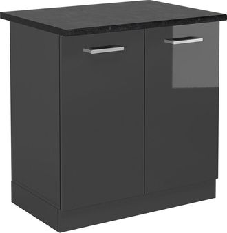 Vicco Armario Bajo Para Fregadero R-line, Antracita Alto Brillo, 80 Cm, Et Antracita Vicco