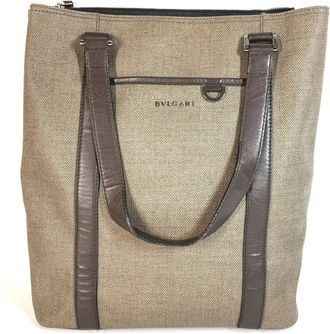 Bulgari Black Gray Pvc Shoulder Bag Tote Bag (Pre-Owned)