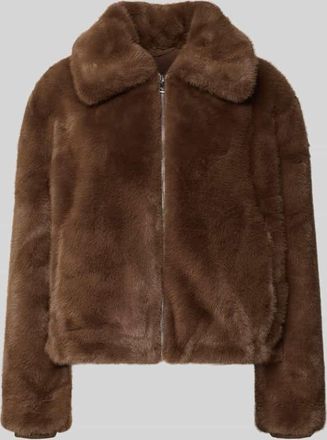 Oui Jacke aus Kunstfell mit Reißverschluss in Hazel, Größe 38