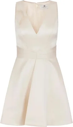 Elisabetta Franchi Dames, Jurken, Beige, Maat: XS Satijn