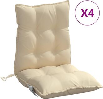 vidaXL Cojines Para Silla Con Respaldo Bajo 4 Uds Tela Oxford Beige Vidaxl