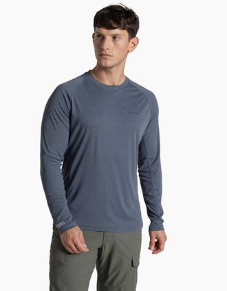 Craghoppers Mens Craghoppers Mens NosiLife SolarShield+ Long Sleeve T-Shirt - Grey/Navy - Size: 44
