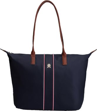 Tommy Hilfiger Popette Large Tote Bag with Zipper, Space Blue Corp, One Size