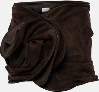 Magda Butrym Floral-applique suede miniskirt